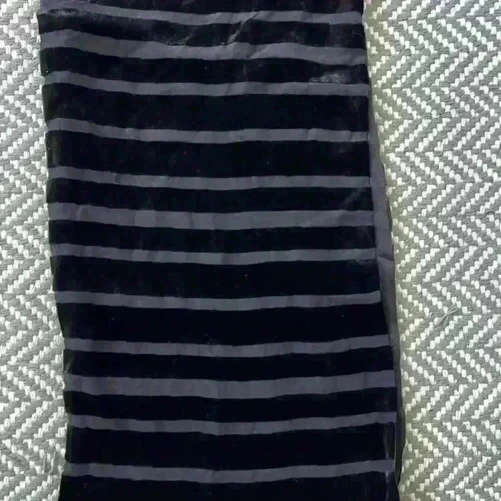 Eileen Fisher black velvet and silk infinity scarf